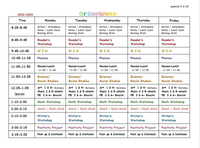 Schedule